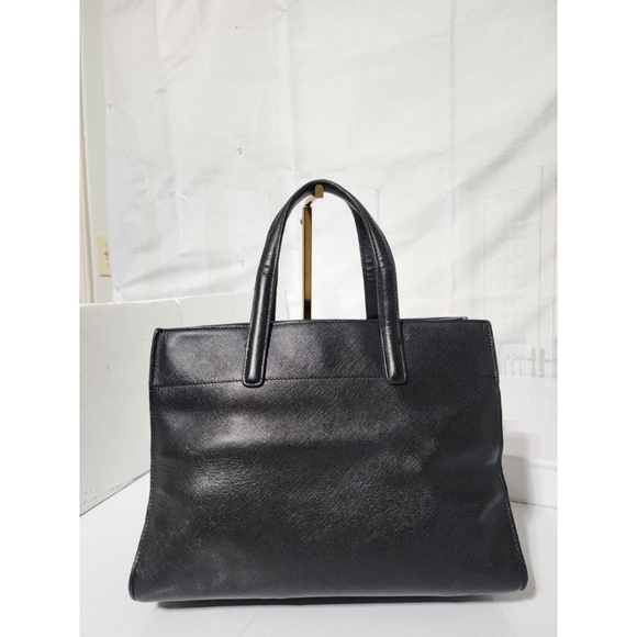 Prada Saffiano Soft Triple Pocket Tote Bag Black - Picture 3 of 16